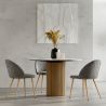Chaise de Salle à Manger - Revêtue de Velours - Dossier avec Motif - Evelyne image 7