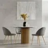 Chaise de Salle à Manger - Revêtue de Velours - Dossier avec Motif - Evelyne image 7