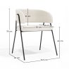 Chaise de salle à manger - Revêtue de tissu bouclé - Charke image 7