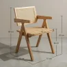 Chaise de salle à manger en rotin canné - avec accoudoirs - Kane image 7