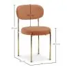 Chaise de salle à manger - Revêtue de Velours - Métal doré - Dahe image 7