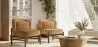 Fauteuil rembourré en velours et bois - Brina image 7
