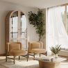 Fauteuil rembourré en velours et bois - Brina image 7