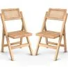 Lot de 2 chaises de salle à manger en rotin Canage et bois - Umbra image 7