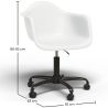 Chaise de bureau avec accoudoirs - Chaise de bureau avec roulettes - Structure noire Weston image 7