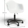Chaise de bureau avec accoudoirs - Chaise de bureau avec roulettes - Structure noire Weston image 7