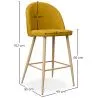 Tabouret tapissé en tissu - design scandinave - 66cm - Evelyne image 7