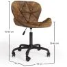 Chaise de bureau vintage - Cuir végétalien - Delare image 7