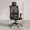 Chaise de bureau ergonomique avec roulettes et accoudoirs - Pebbles image 7