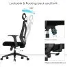 Chaise de bureau ergonomique avec roulettes et accoudoirs - Ergal image 7