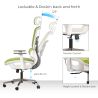 Chaise de bureau ergonomique avec roulettes et accoudoirs - Keys image 7