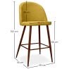Tabouret rembourré en tissu - Design scandinave - 66cm- Evelyne image 7