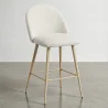 Tabouret En Bouclette Fausse Fourrure Tapissée - Boucles Blanches - Design scandinave - 66cm - Evelyne image 7