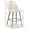 Tabouret En Bouclette Fausse Fourrure Tapissée - Boucles Blanches - Design scandinave - 66cm -  Evelyne image 7