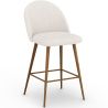 Tabouret En Bouclette Fausse Fourrure Tapissée - Boucles Blanches - Design scandinave - 66cm -  Evelyne image 7