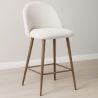 Tabouret En Bouclette Fausse Fourrure Tapissée - Boucles Blanches - Design scandinave - 66cm -  Evelyne image 7