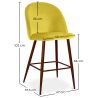 Tabouret tapissé en velours - Design scandinave - 66cm - Evelyne image 7