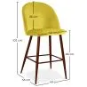 Tabouret tapissé en velours - Design scandinave - 66cm - Evelyne image 7