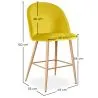 Tabouret tapissé en velours - Design scandinave - 66cm - Evelyne image 7