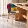 Tabouret Rembourré en Patchwork - Style Scandinave - 66cm - Evelyne image 7
