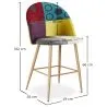 Tabouret Rembourré en Patchwork - Style Scandinave - 66cm - Evelyne image 7