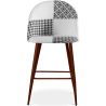 Tabouret Tapissé Patchwork - Style Scandinave - Noir et Blanc - 66cm - Evelyne image 7