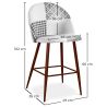 Tabouret Tapissé Patchwork - Style Scandinave - Noir et Blanc - 66cm - Evelyne image 7