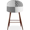 Tabouret Tapissé Patchwork - Style Scandinave - Noir et Blanc - 66cm - Evelyne image 7