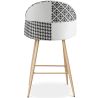 Tabouret Tapissé Patchwork - Style Scandinave - Noir et Blanc - 66cm -  Evelyne image 7