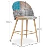 Tabouret Rembourré en Patchwork - Style Scandinave - 66cm -  Evelyne  image 7