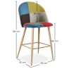 Tabouret Rembourré en Patchwork - Style Scandinave - 66cm - Evelyne image 7