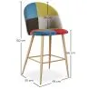 Tabouret Rembourré en Patchwork - Style Scandinave - 66cm - Evelyne image 7