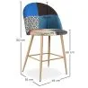 Tabouret Rembourré en Patchwork - Style Scandinave - 66cm - Evelyne image 7