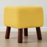 Tabouret carré - Tapissé de lin - Bois - Nor image 7