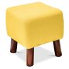 Tabouret carré - Tapissé de lin - Bois - Nor image 7