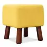 Tabouret carré - Tapissé de lin - Bois - Nor image 7