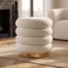 Pouf Rond Tapissé en Tissu Bouclé - Gereth image 7
