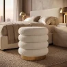 Pouf Rond Tapissé en Tissu Bouclé - Gereth image 7