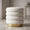 Pouf Rond Tapissé en Tissu Bouclé - Gereth image 7
