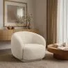 Fauteuil Rembourré en Tissu Bouclé - Design Courbé - Drisela image 7