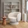 Fauteuil Tapissé en Tissu Bouclé - Design Courbé - Dresa image 7