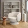 Fauteuil Tapissé en Tissu Bouclé - Design Courbé - Dresa image 7