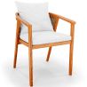 Chaise d'extérieur en bois de teck avec coussins - Bamas image 7