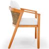 Chaise d'extérieur en bois de teck avec coussins - Bamas image 7