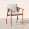 Chaise d'extérieur en bois de teck avec coussins - Bamas image 7