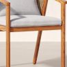 Chaise d'extérieur en bois de teck avec coussins - Bamas image 7