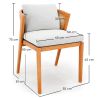 Chaise de salle à manger d'extérieur en teck avec coussins - Esther image 7