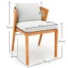 Chaise de salle à manger d'extérieur en teck avec coussins - Esther image 7
