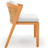 Chaise de salle à manger d'extérieur en teck avec coussins - Esther image 7