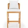 Tabouret Haut d'Extérieur en Bois de Teck avec Coussins - Bamas image 7